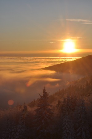 západ slunce na sedle